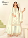 Rangrut Aasama Chinon Embroidery Plazzo Suits Exporters In India